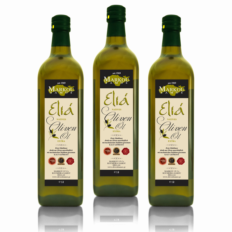 3er Set Eliá Extra Virgin Olivenöl NATURTRÜB 2023 (3x 1 Liter)