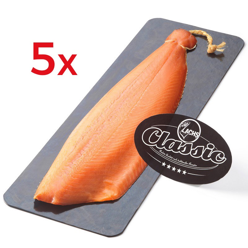 Norwegisches Räucherlachs Filet Classic 5er Aktionspack